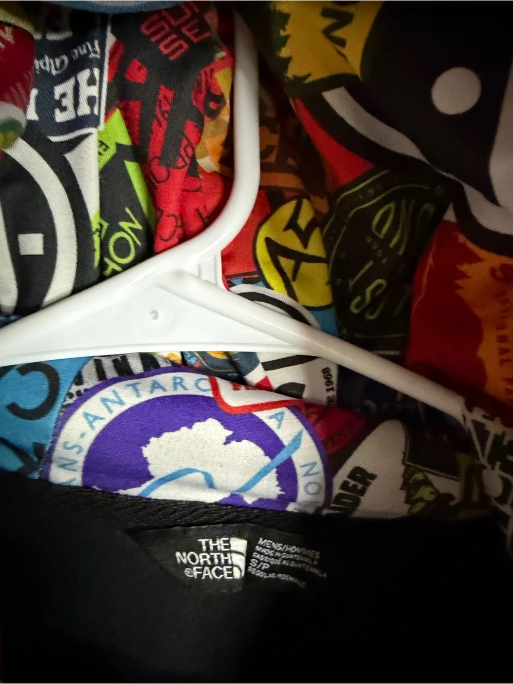 The North Face Mens Small Black Hoodie Rare National Park Sticker Bomb Hood S